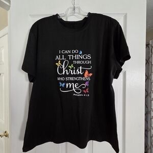 Christian Graphic Tee - Inspirational Philippians 4:13 XL Fits Like Large